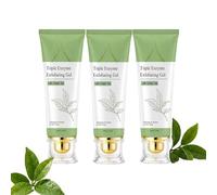 Triple Enzyme Green Tea Exfoliating Gel,Deep Cleansing Face and Body Exfoliating Scrub Gel, Moisturizing Brightens Tone & Locks in Moisture,Gentle Facial Exfoliator for All Skin Types (3 pcs)