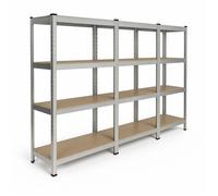 Triple étagère établi charges lourdes 150 x 30 x 210 cm - EURO VANADIUM - 12 plateaux - 960 kg max