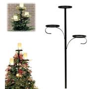 Triple étagère pour cime de sapin de Noël, bougeoir amovible pour sapin de Noël, décorations uniques en T pour les vacances, décoration intérieure et extérieure