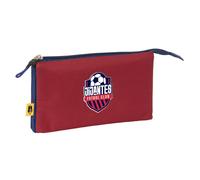 Triple étui multi-usages Kings League Jijantes rouge grenat bleu marine 22 x 12 x 3 cm