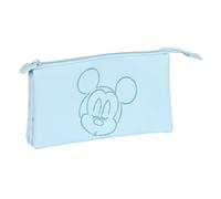 Triple étui polyvalent Mickey Mouse Clubhouse Bébé bleu clair (22 x 12 x 3 cm)