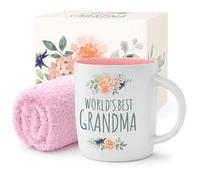 Triple Gifffted Tasse à café et chaussettes « Best Grandma Ever », cadeau de petits-enfants, petit-fils, petite-fille, cadeau d'anniversaire, Noël, fête des mères, tasse en céramique, 380 ml