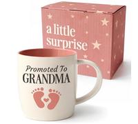 Triple Gifffted Tasse à café, idée cadeau d'annonce de grossesse pour grand-mère, surprise de révélation de bébé, Noël, Est 2026, 388,5 g en céramique