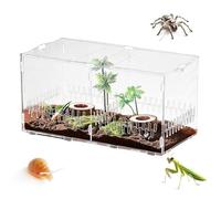 Triple habitat en verre - Enclos transparents pour animaux exotiques | Acrylique transparent avec couvercle ventilé, ouverture facile d'accès, logement pour reptiles amphibiens, boîte de présentation