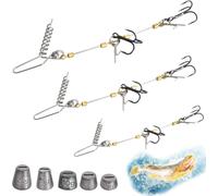 Triple Hook For Soft Lures 3 Pcs With Rig System And Interchangeable Weights 5g,7g,10g,15g,20g For Baits Sizes 10,13,18 Cm