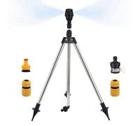 Triple irrigateur - Sprucar de jardin avantageux, support en métal Tighop, tête pivotante à 360 degrés, grande couverture facile à ajuster pour les jardins domestiques, prairies vertes