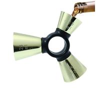 Triple Jigger - Stainless Steel 12.5x10cm, Ergonomic Cocktail Measuring Cup | Wine Measuring Tool Bar Jigger | Drink Mixing Pouring Accessory For Home Kitchen Bars Parties And Cocktail Making