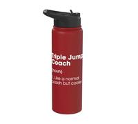 Triple Jump Coach Definition Humour amusant d'athlétisme Stainless Steel Insulated Water Bottle