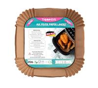 TRIPLE K&S Airfryer Lot de 100 doublures de papier sulfurisé 2 à 4,1 l, non adhésifs, compatibles avec Xiaomi Philips Cosori Airfryer (100 pièces de 16 x 16 cm)