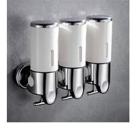 Triple Manual Savon Distributeur Douche Mural sans Percage, 3X 500ml Shampooing Body Wash and Conditioner Distributeurs de Savon