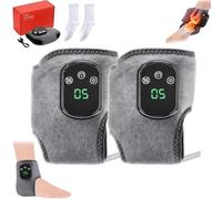 Triple Method Massager, Wireless Portable Foot Massager, Rechargeable Vibration Heated Ankle Wrap, with 3 Vibration Mode, 5 Heat Leavel, for Achilles Tendinitis and Plantar Fasciitis Relief (2)