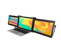 Triple Moniteur Portable, 13,3 Pouces FHD 1080P IPS Compatible avec les Ordinateurs Portables de 13,3 à 16,5 Pouces, Moniteur Portable à Double écran D'extension pour Ordinateur Portable.(Le noir)