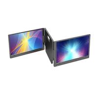 Triple Moniteur Portable, 14 Pouces 1080P HDR IPS Triple Extension D'écran pour Ordinateur Portable avec Support Réglable, pour Ordinateurs Portables, Ordinateurs Individuels