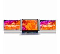 Triple Moniteur Portable pour Ordinateur Portable, 15 Pouces Double écran D'extension FHD 1080P IPS Display, Moniteur D'ordinateur Portable HDMI/USB/USB C Plug And Play pour la Plupart(Zone grise)