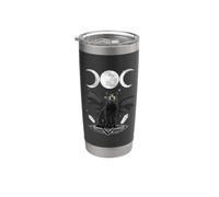 Triple Moon Witch Cat Wicca Wiccan Pagan Symbol Halloween Gobelet isotherme en acier inoxydable double paroi