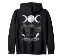 Triple Moon Witch Cat Wicca Wiccan Pagan Symbol Halloween Sweat à Capuche