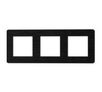 Triple plaque de finition - métal noir brossé bossé - gamme Kouro - Zenitech