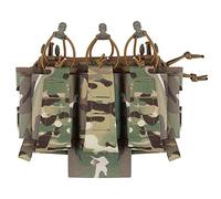 Triple plaquette de Magasin 5.56 avec Pochette Utilitaire， Pochette Tactique à Crochets et à Boucles pour Les chargeurs de fusils et Les chargeurs de Pistolets Multicam