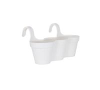 Triple pot de fleurs de balcon Capri 30,5 x 54 x 28 cm - 11 L - Blanc