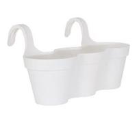 Triple pot de fleurs de balcon Capri 30,5 x 54 x 28 cm - 11 L - Blanc Blanc G
