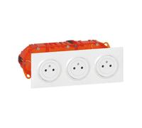 Triple prise affleurante 2P+T Dooxie - blanc LEGRAND
