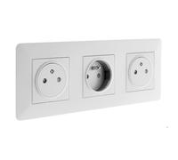Zenitech - Triple Prise affleurante Artezo 2P+T + boîte - Blanc