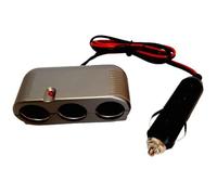 Triple prise allume-cigare 12/24V - HTC EQUIPEMENT - Avec prise Heavy duty et Cable rouge 80cm