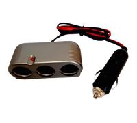 Triple prise allume-cigare 12/24V - HTC EQUIPEMENT - Avec prise Heavy duty et Cable rouge 80cm