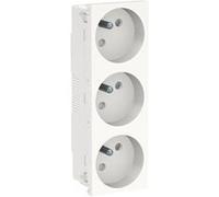 Triple prise de courant 2P+T Unica - 45° - 16A - Blanc