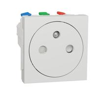 Triple prise de courant 2P+T spéciale goulotte blanc Unica