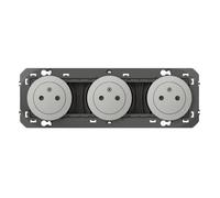 Triple prise de courant 2P+T Surface précâblée 16A Dooxie - Finition alu - 600433 - Legrand