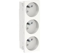Schneider Electric - Unica - prise triple 2P+T - FR - spéciale goulotte - Blanc - méca seul - NU307918T