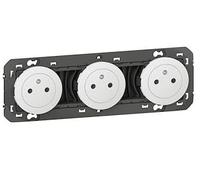 Triple Prise de courant Affleurante Dooxie Legrand complet blanc