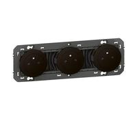 Triple prise de courant Dooxie Legrand - 2P+T - 16A - Noir mat