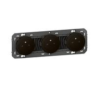 Triple prise de courant Dooxie Legrand - 2P+T - 16A - Noir mat
