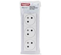 Legrand Prise triple Mosaic 0 994 22 – précâblée 2P+T inclinée à 45° – Blanc