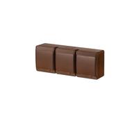 Triple prise HERMES avec/u 3x2P+Z schuko IP44 marron 0326-06
