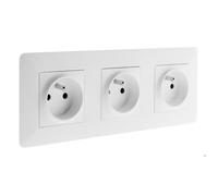 Triple prise précâblée 2P+T 16A - blanc - Zenitech
