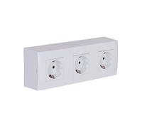 Zenitech Triple Prise Schuko en saillie + Plaque de Finition - Blanc - Kalya