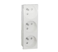 Schneider Triple prise de courant Unica 2P+T 16A 45° Monophasé Blanc