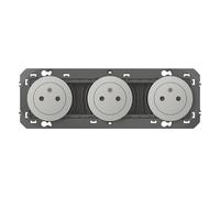 Triple prise terre 3 postes Dooxie aluminium Legrand