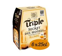 TRIPLE SECRET DES MOINES Bière blonde Triple au froment 8 % - Pack 6 x 25 cl