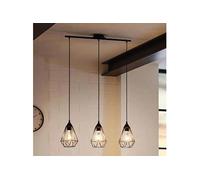 Triple suspension géométrique Tarbes L79 cm - Noir