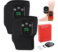 Triple Therapy Foot Massager, Portable 3-in-1 Wireless Foot Massager, 3 Vibration Modes & 5 Heat Levels With Smart Timer, for Home and Office Use Ankle Relaxation (Black * 2Pcs)