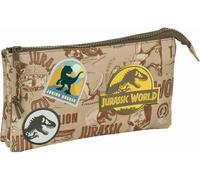 Triple trousse multi-usages Jurassic World Beige 22 x 12 x 3 cm