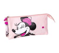 Triple trousse multi-usages Minnie Mouse 22,5 x 2 x 11,5 cm rose