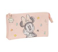 Safta Minnie Mouse Baby - Trousse Triple pour Enfant, idéale pour Les Enfants d'âge Scolaire, Confortable et Polyvalente, qualité et résistance, 22 x 3 x 12 cm, Rose Clair, Rose Clair, Estándar,