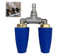 Triple Turbo Nozzle Pressure Washer Attachment - 4000 PSI Rotating Power Spray with 1/4 Inch Quick Connect - Heavy Duty Cleaning Tool for Driveways and Patios (Blue, 2)