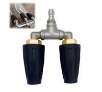 Triple Turbo Nozzle Pressure Washer Attachment - 4000 PSI Rotating Power Spray with 1/4 Inch Quick Connect - Heavy Duty Cleaning Tool for Driveways and Patios (Black, 2)