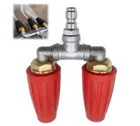 Triple Turbo Nozzle Pressure Washer Attachment - 4000 PSI Rotating Power Spray with 1/4 Inch Quick Connect - Heavy Duty Cleaning Tool for Driveways and Patios (Red, 2)